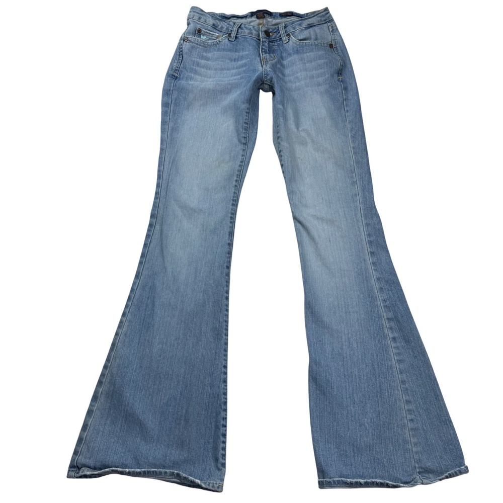 VTG Y2K Aeropostale Super Flare Jeans Light Wash Utlra Low Rise Denim Size 1/2L